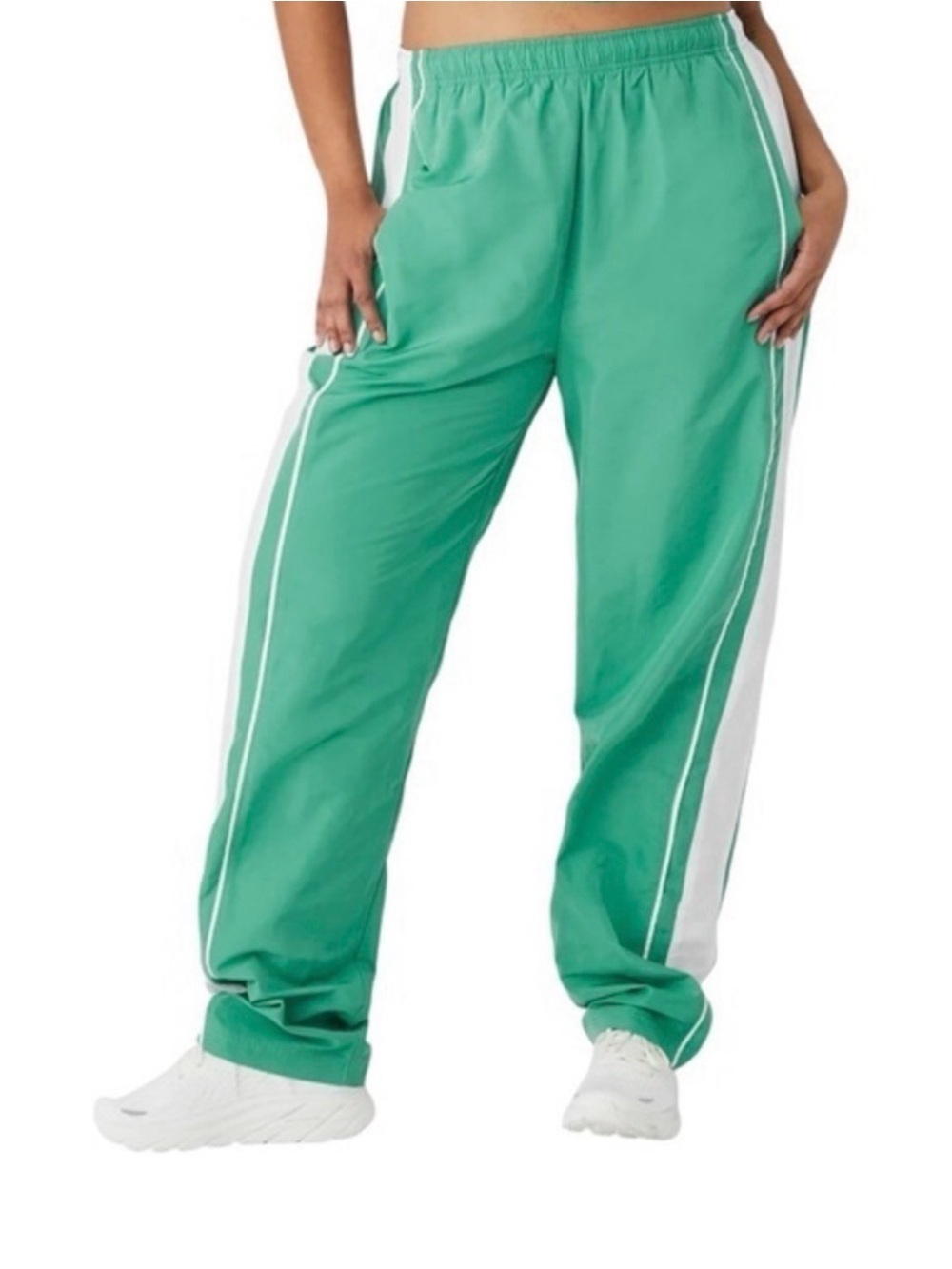 Alo Green Track Pants with Side Stripe
